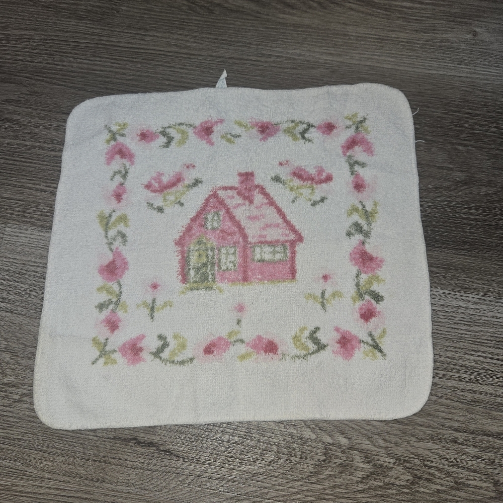 Canon Floral Pink and Green Wash Cloth